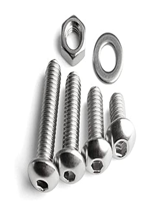 SYLIX براغي SYLIX M4 × 10 مم ذات رأس زرية، مصنوعة من الفولاذ المقاوم للصدأ، بلمسة نهائية لامعة، | براغي ألين ذات رأس زرية مع صامولة وغسالة (10 قطع) - Image 1